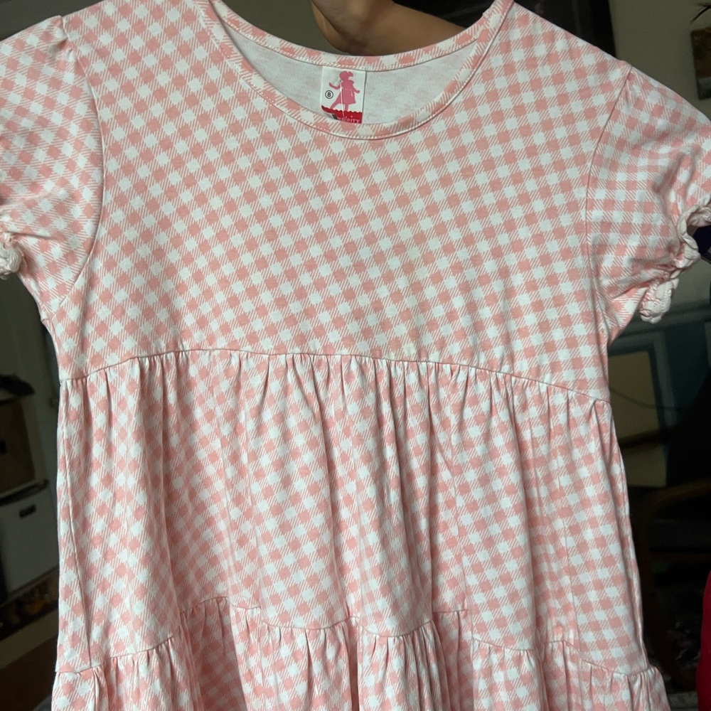Matilda Jane serendipity pink gingham check ruffle dress